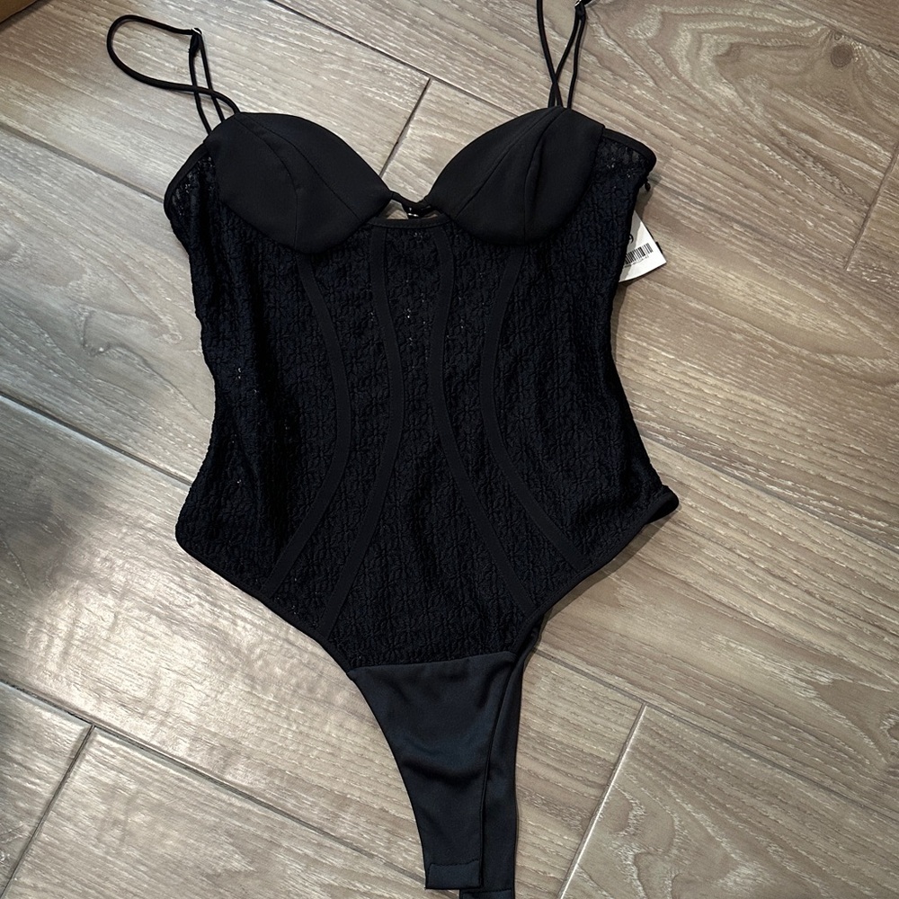 Zara Black Lace Bra Bodysuit